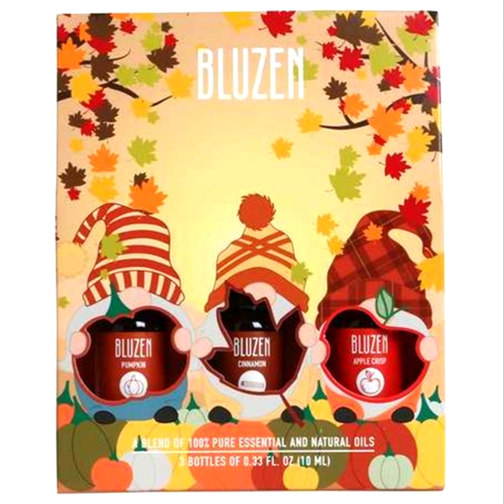 NIB BLUZEN LIMITED EDITION GNOMES  SET OF 3 100% PURE ESSENTIAL & NATURAL OILS